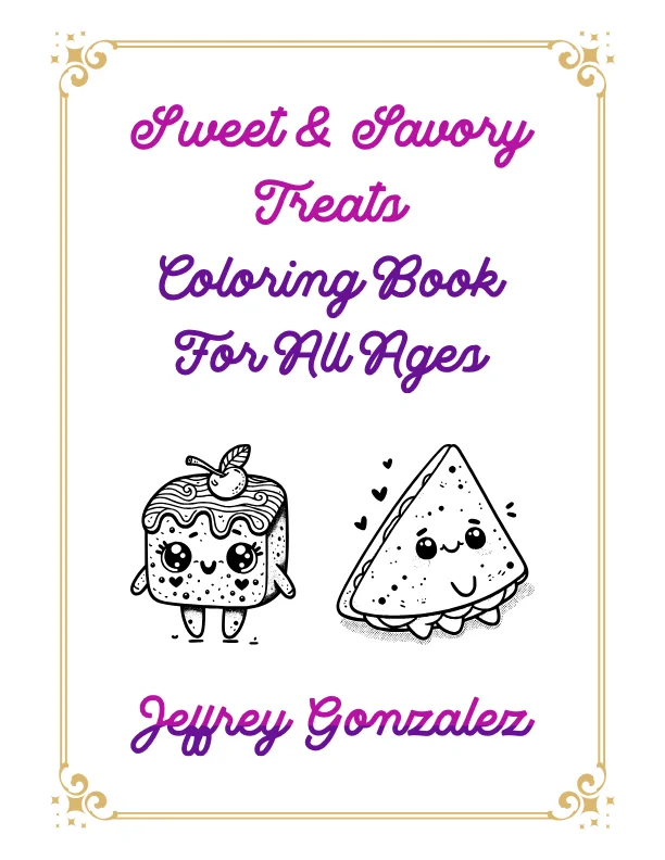 Sweet & Savory Treats: Coloring Book For All Ages - Printable E-Book PDF product image (1)