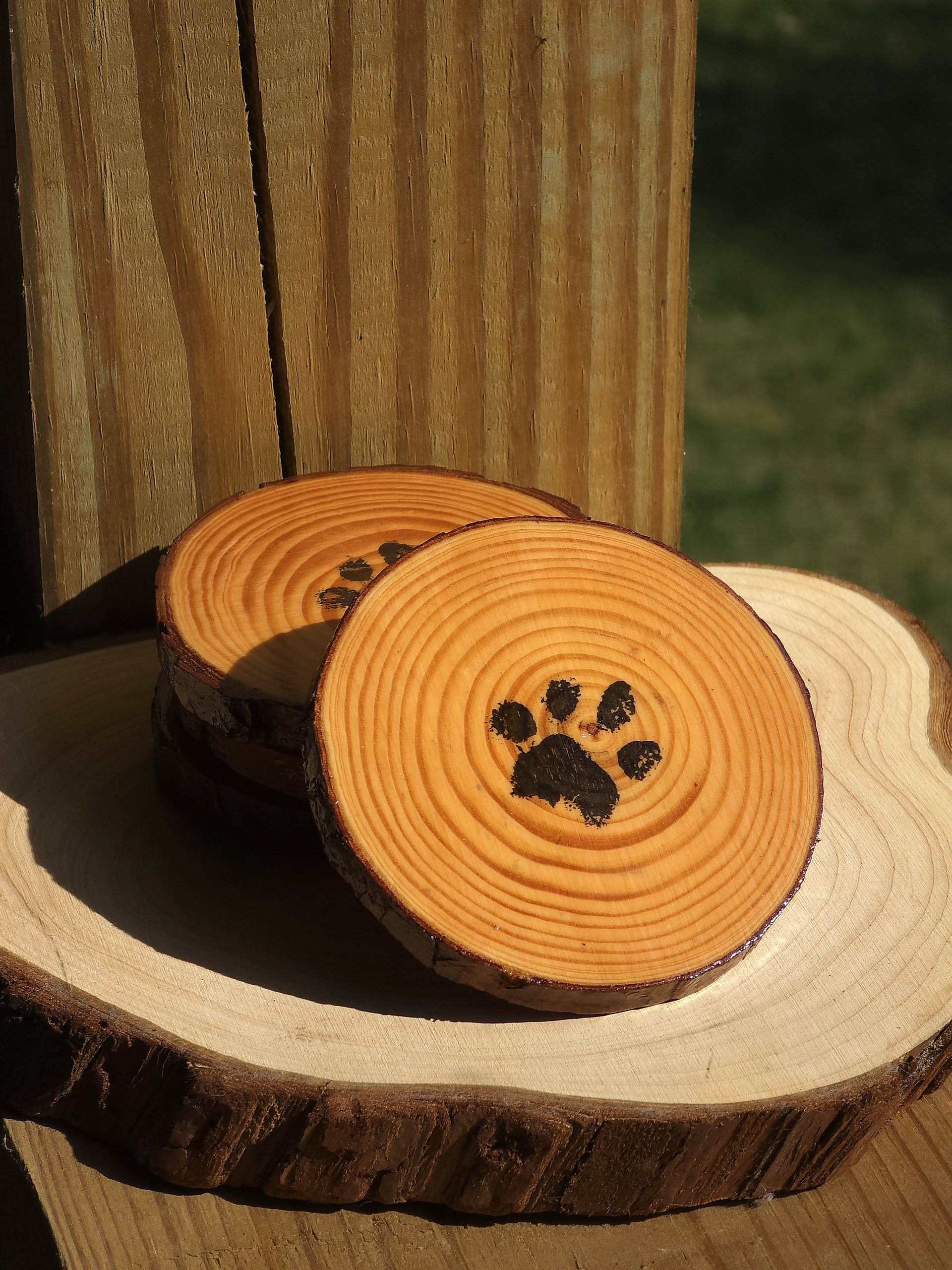 Non-Slip Coasters - Rustic Wood Slab product image (2)