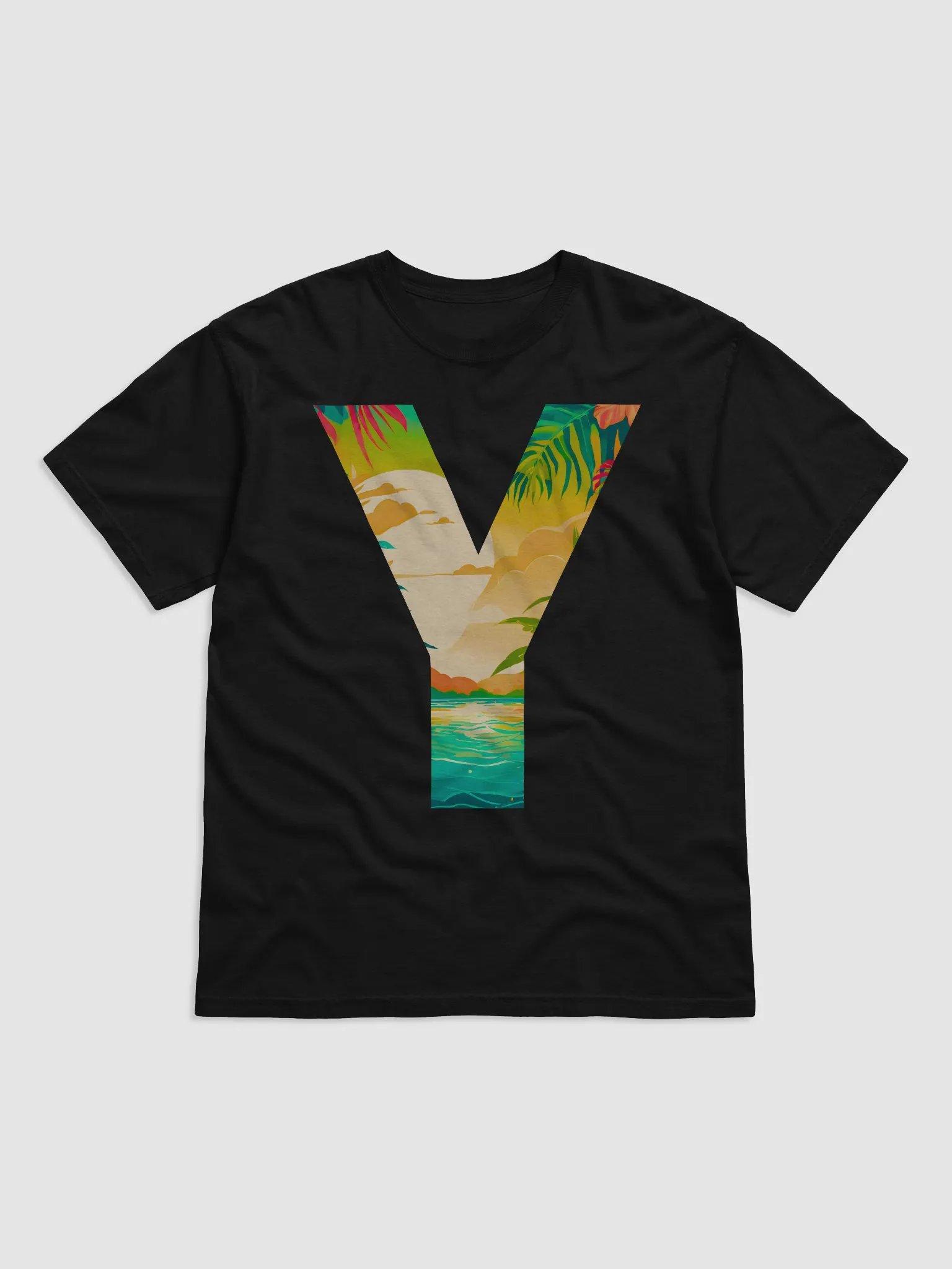 Tropical Sunset Paradise T-Shirt (Letter-Y) product image (1)