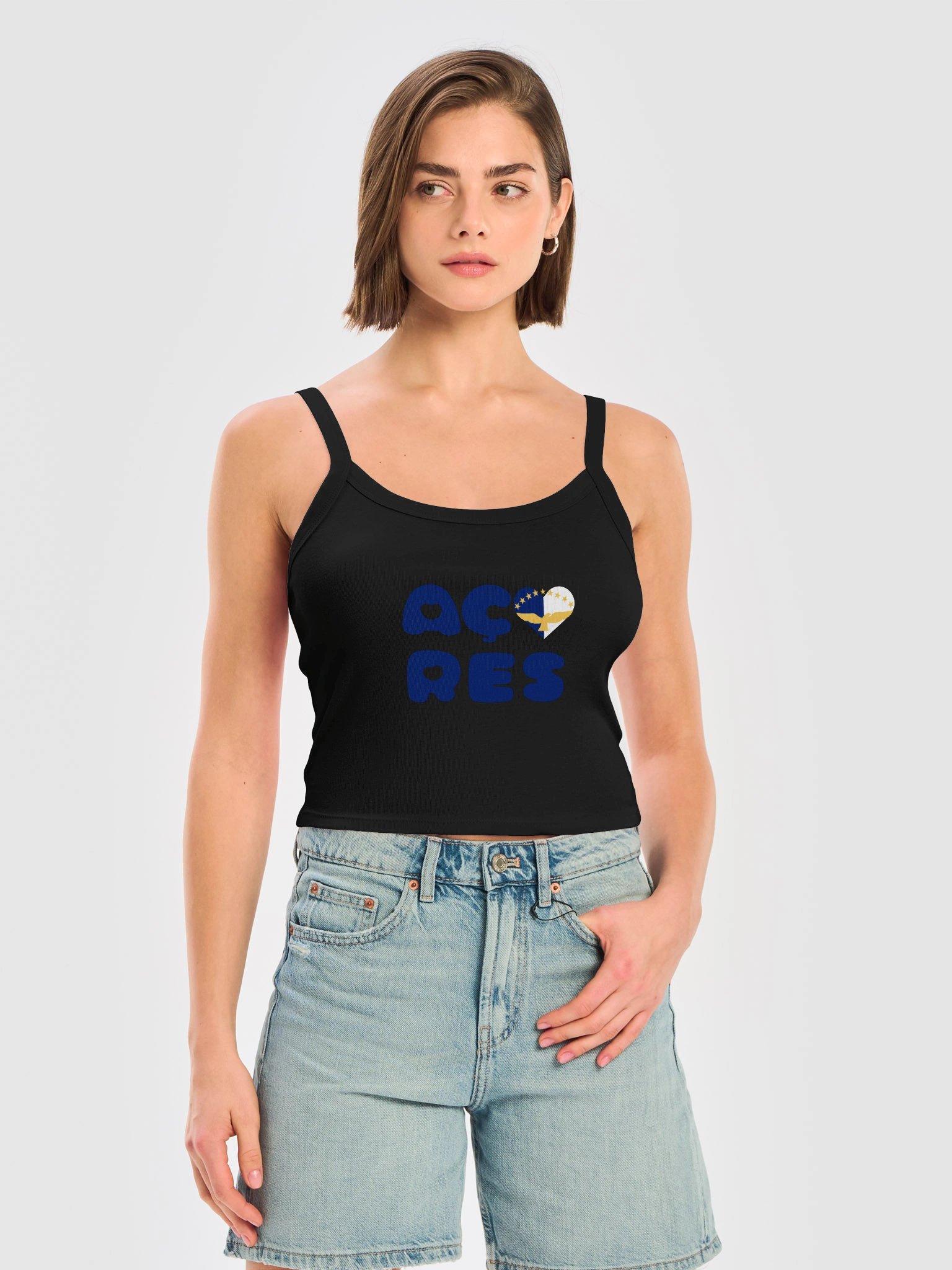 azores hearts (blue text) strappy tank top product image (3)