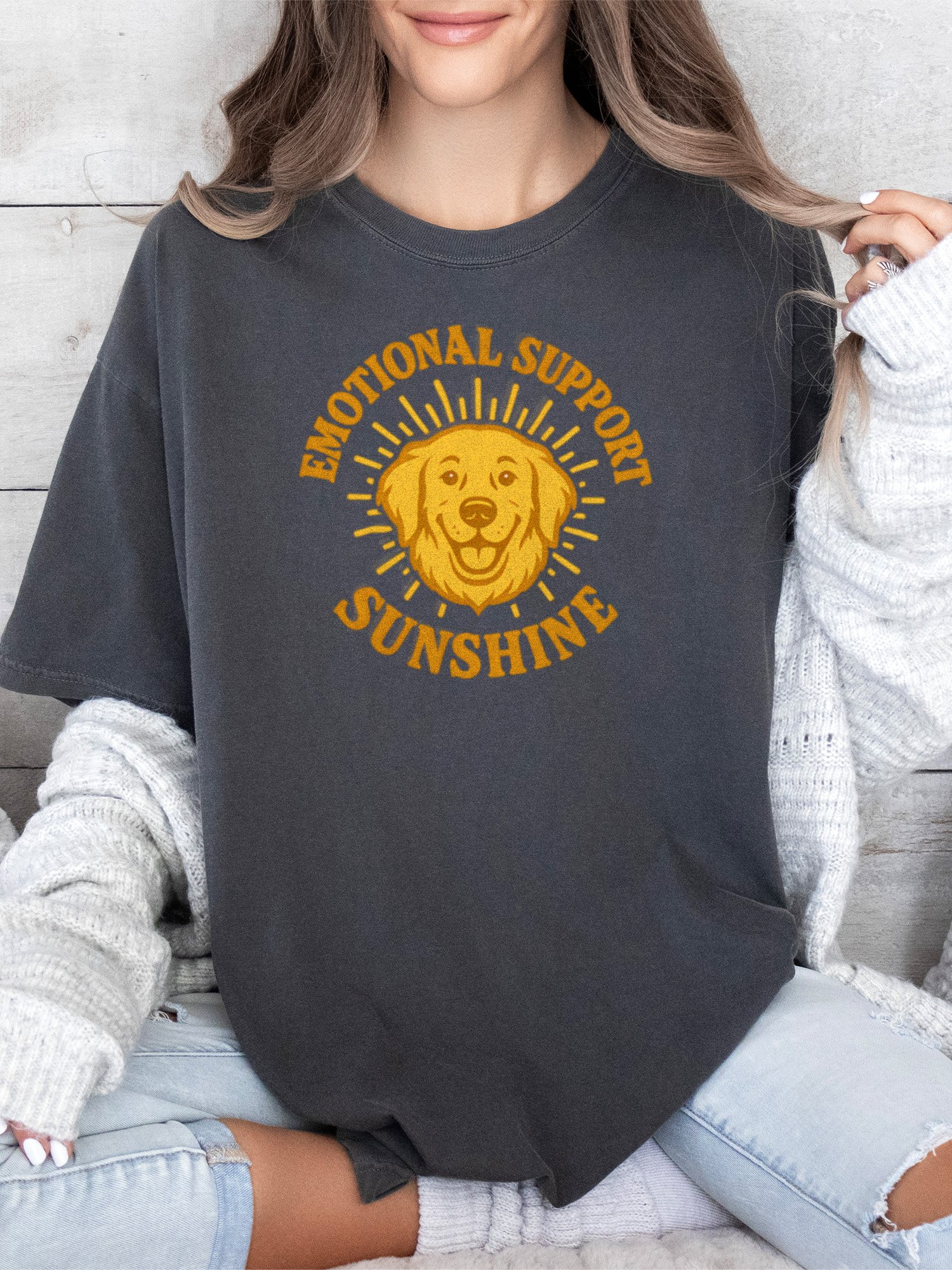 Emotional Support Sunshine (Golden Retriever) Tee product image (1)