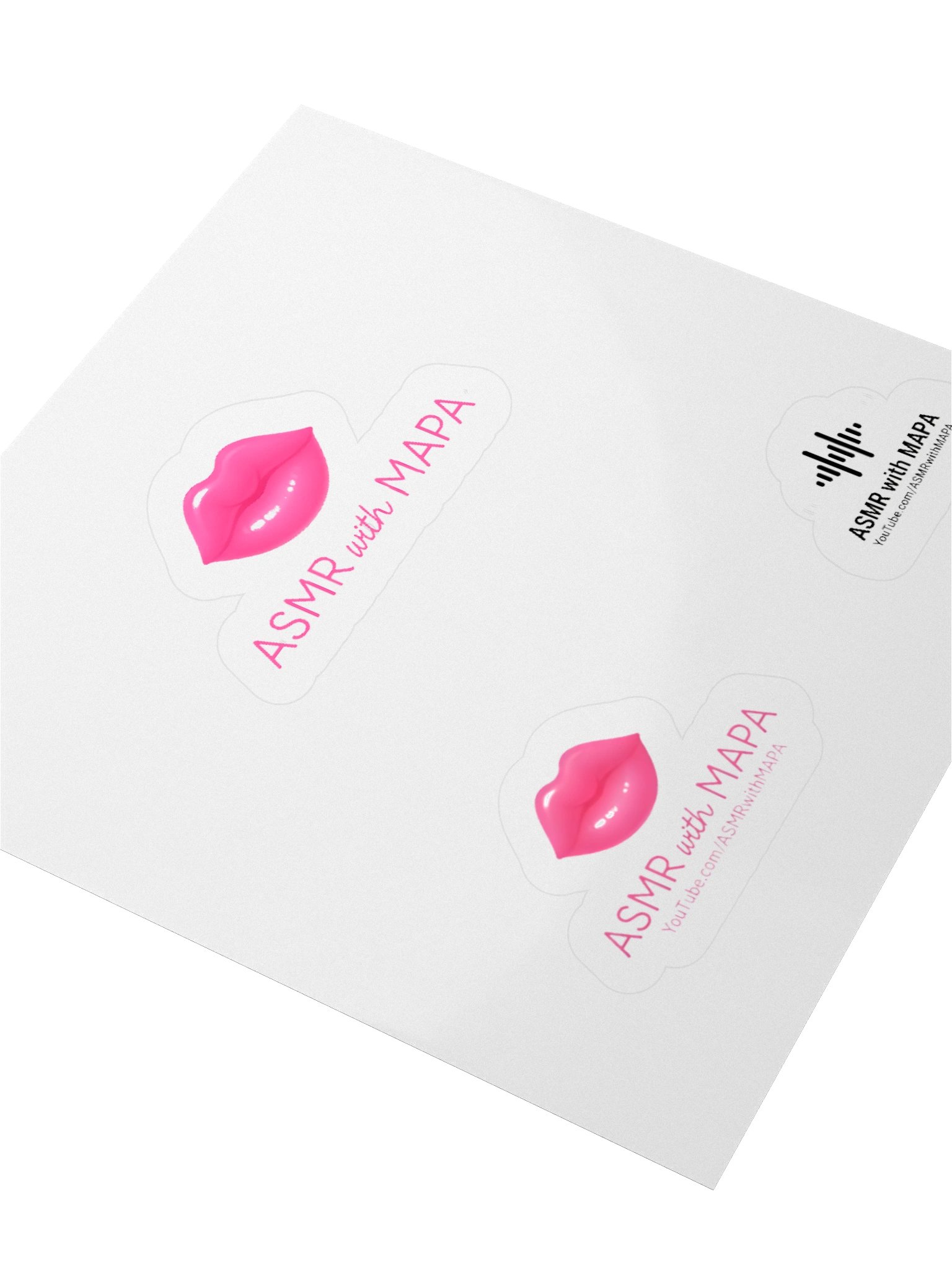 ASMR with MAPA Kiss-Cut Sticker Sheet – Lips & Soundwave Designs with YouTube URL product image (9)