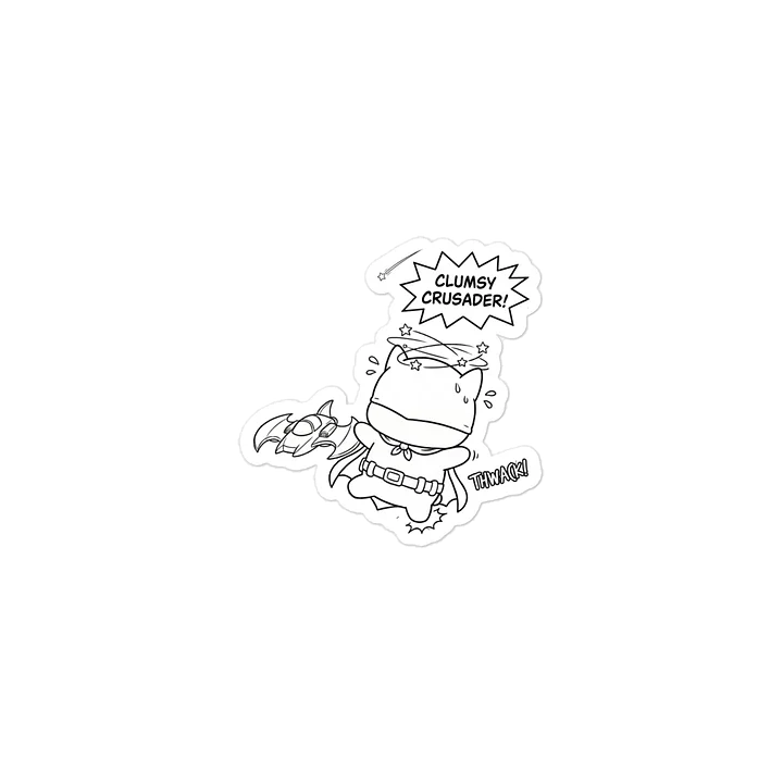 Clumsy Crusader – Kawaii Bat-Cat Vinyl Sticker product image (1)
