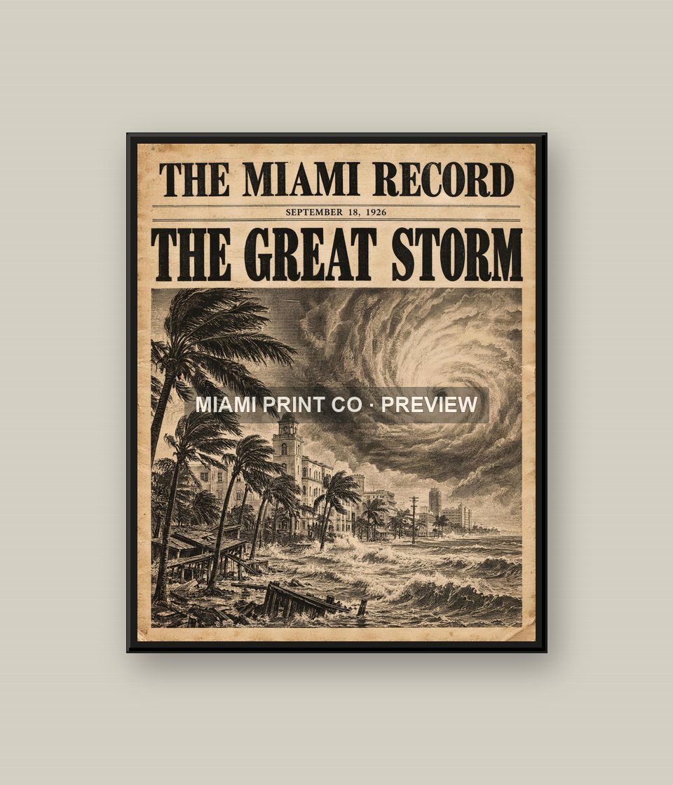 The Great Miami Hurricane | Framed Art Print product image (1)