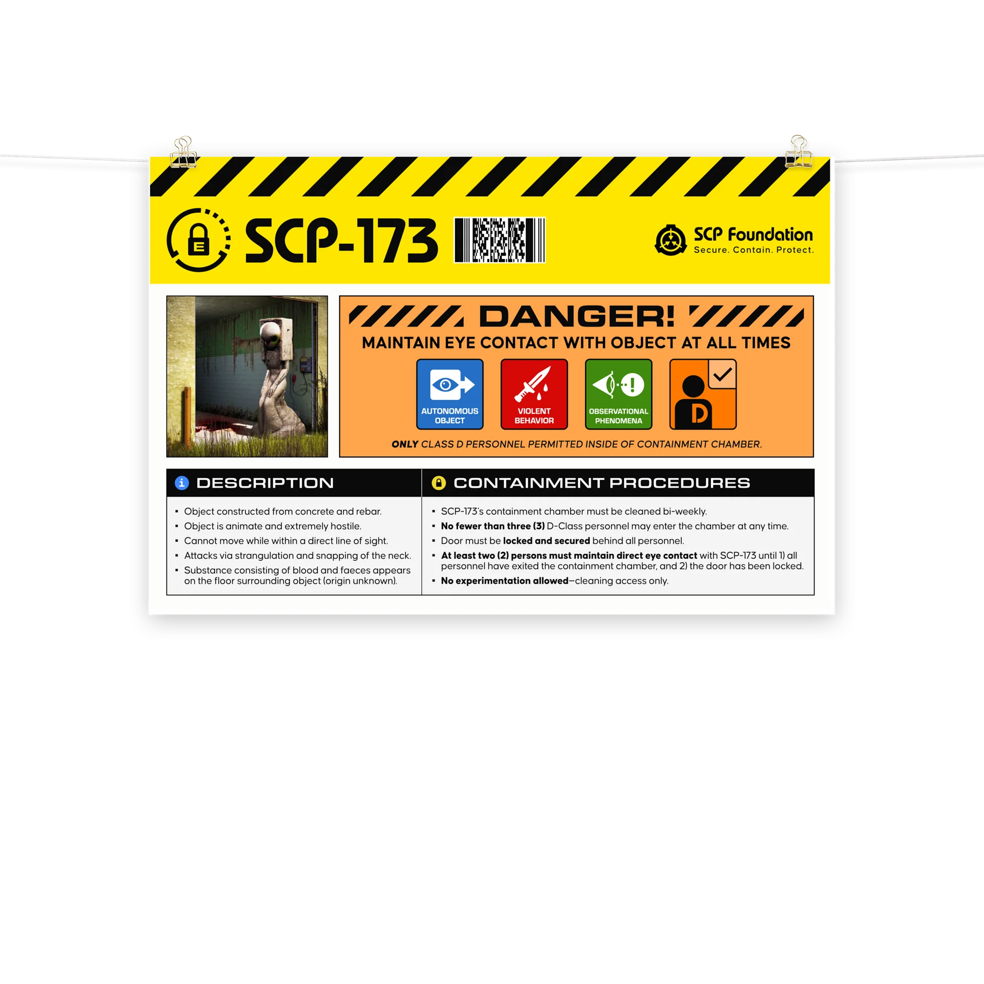 SCP-173 Wall Label Poster product image (5)