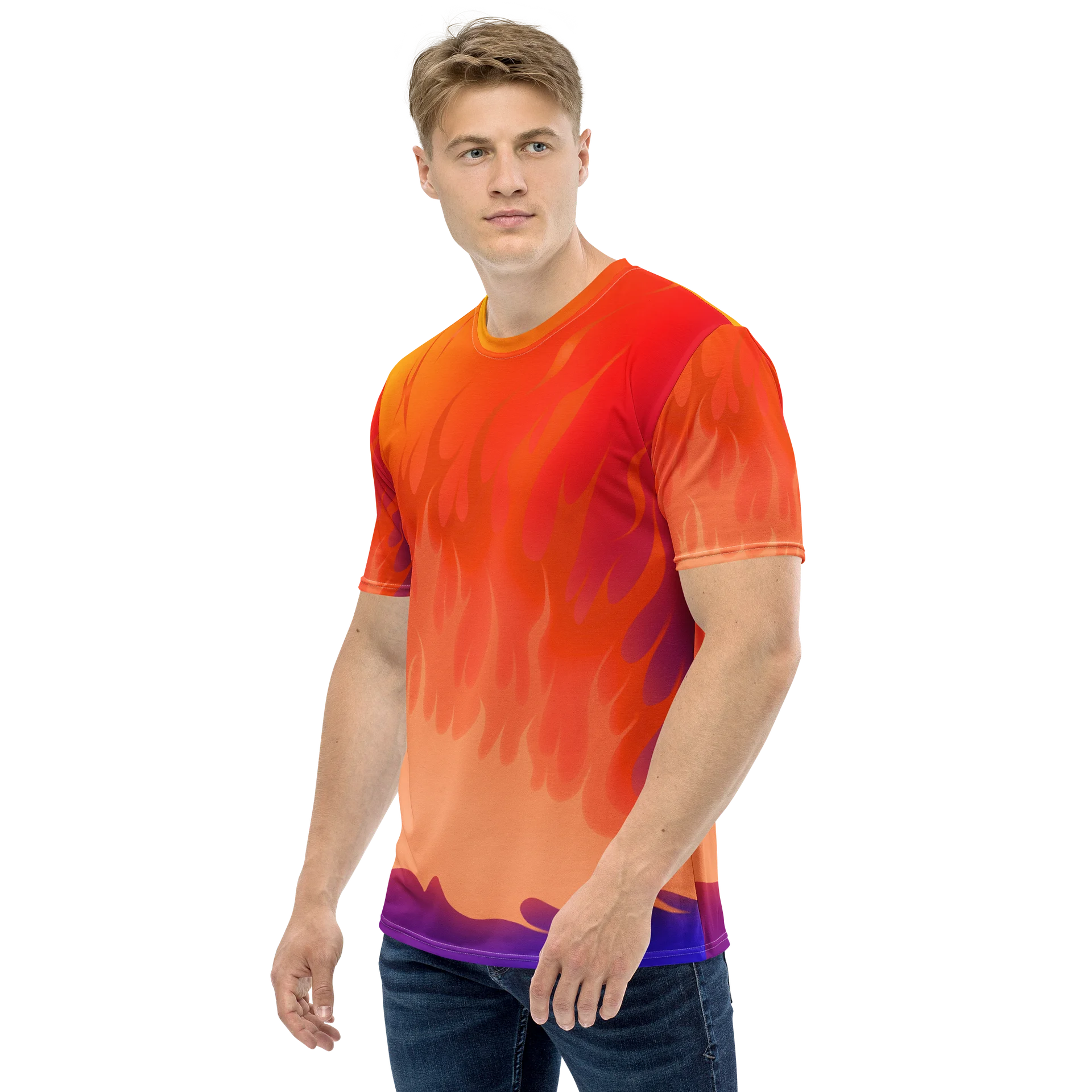Flame Graphic T-Shirt – Purple Orange product image (3)