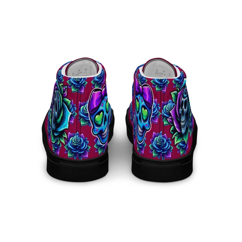 Rose Skull Women's High-Top Shoes product image (5)