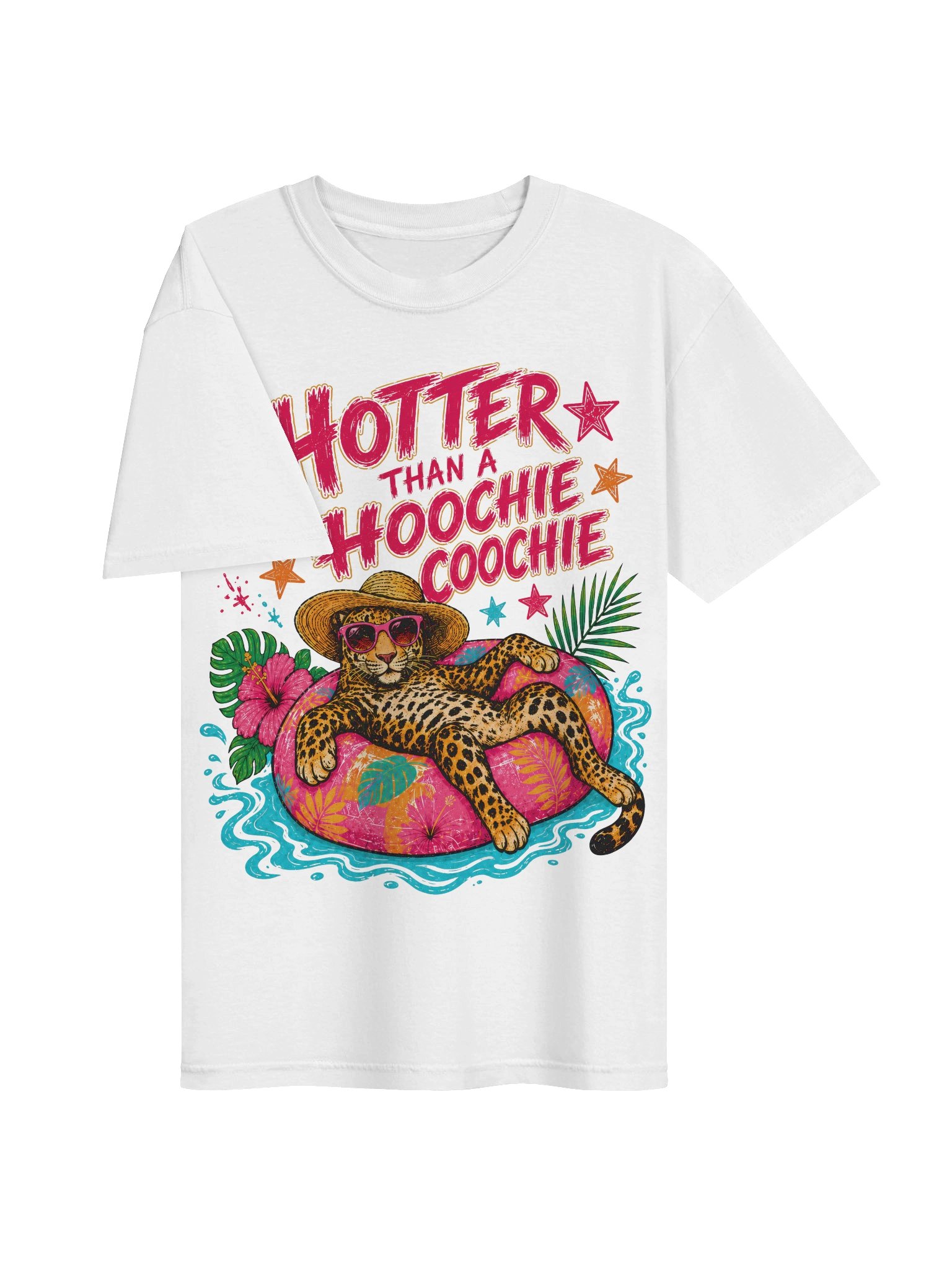 Funny Leopard Summer Graphic Tee, Comfort Colors Beach Vacation Shirt, Tropical Pool Float Tee, Unisex product image (81)