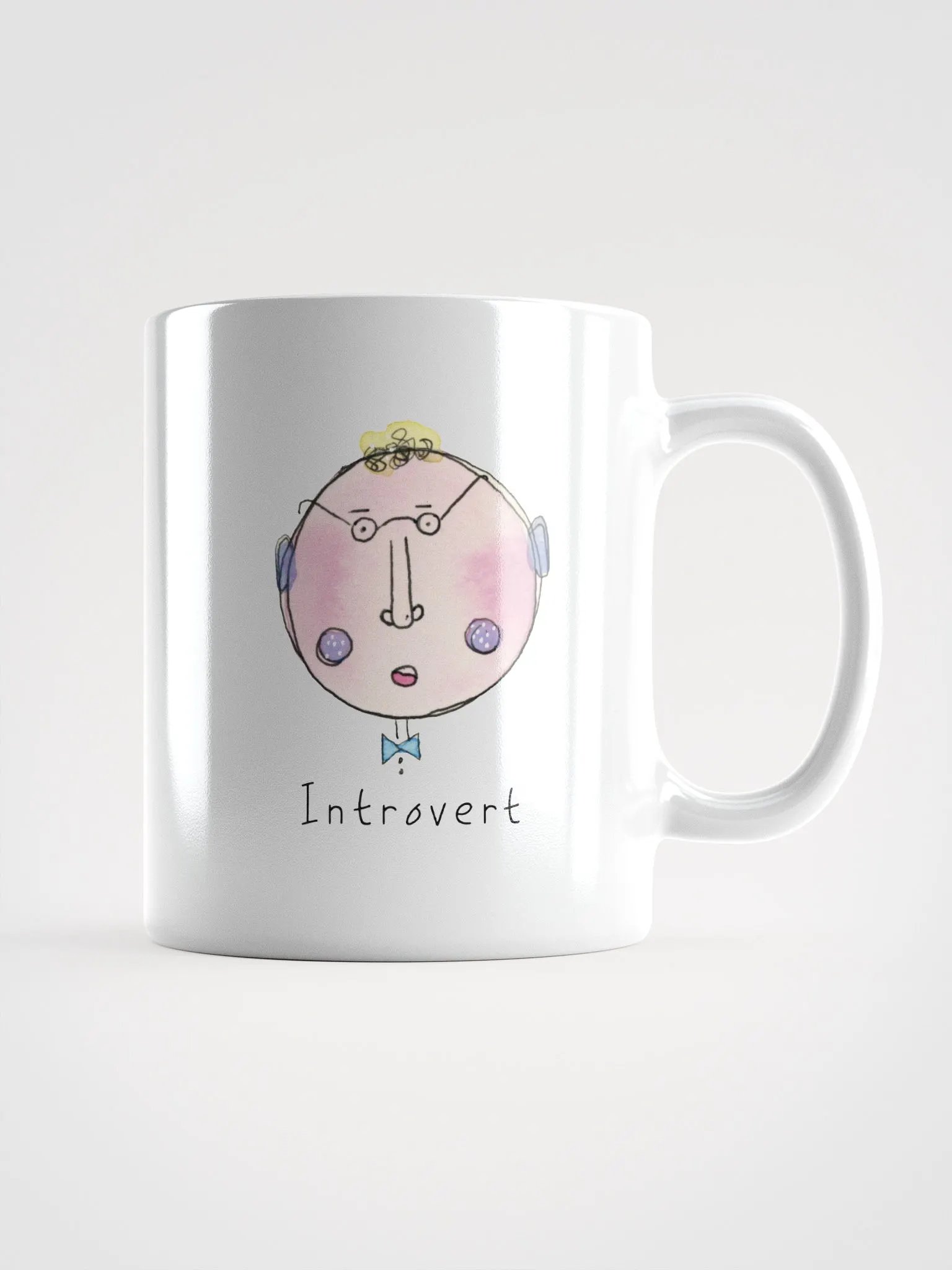 Whimsical Faces Introvert White Mug product image (1)