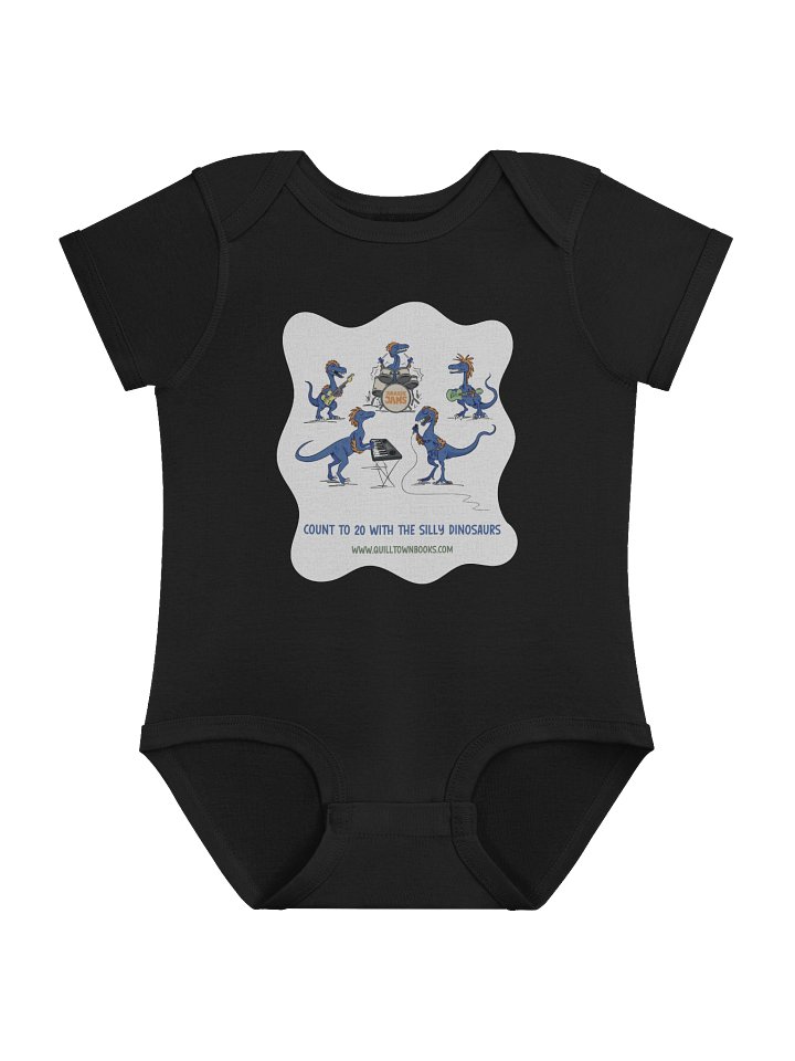 Count to 20 With the Silly Dinosaurs Baby Bodysuit- Black product image (1)