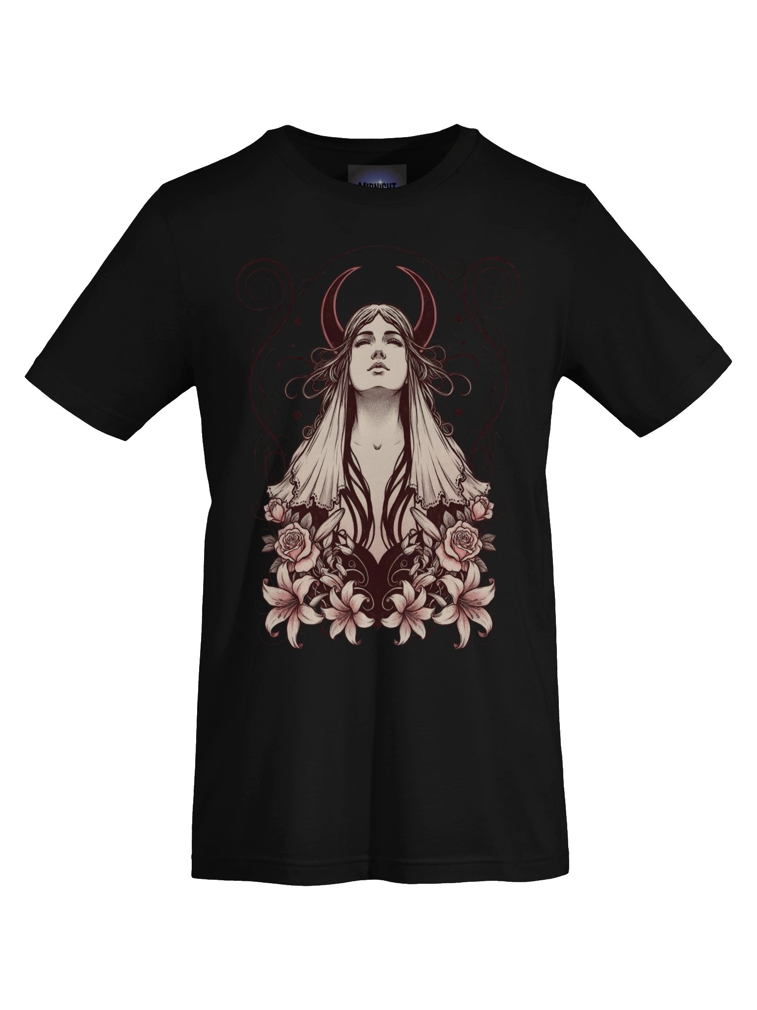 Midnight Veil Crescent Goddess T-Shirt product image (48)