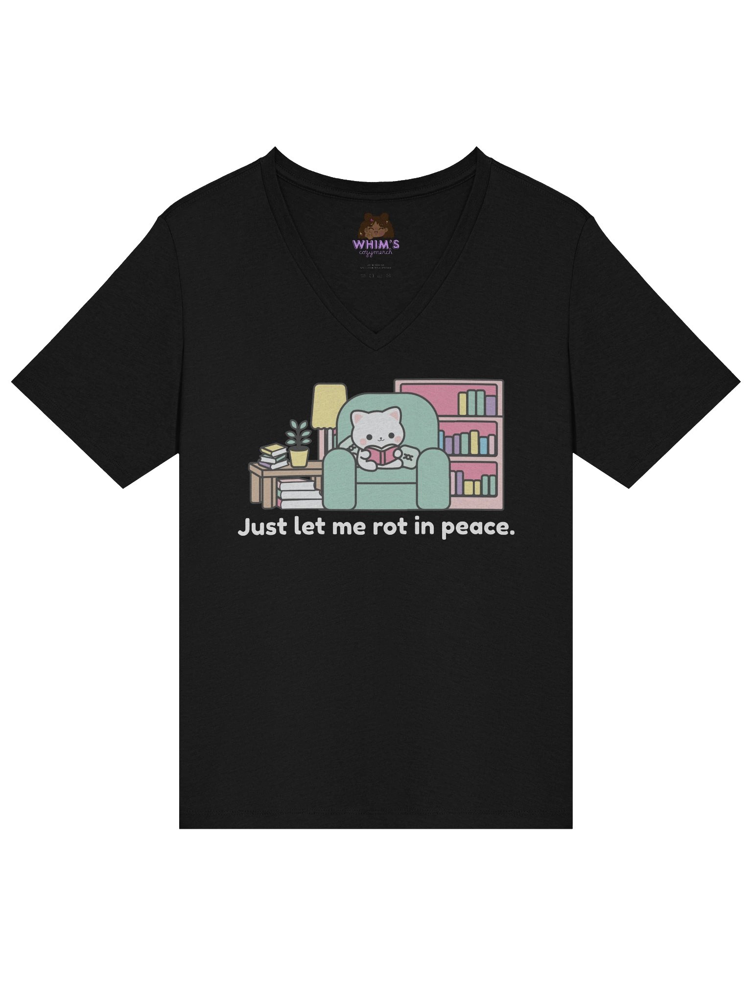 Kitty's Library v-neck product image (9)