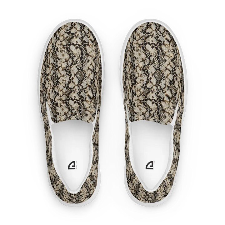Beige Snake Pattern Woman Canvas Shoes product image (1)