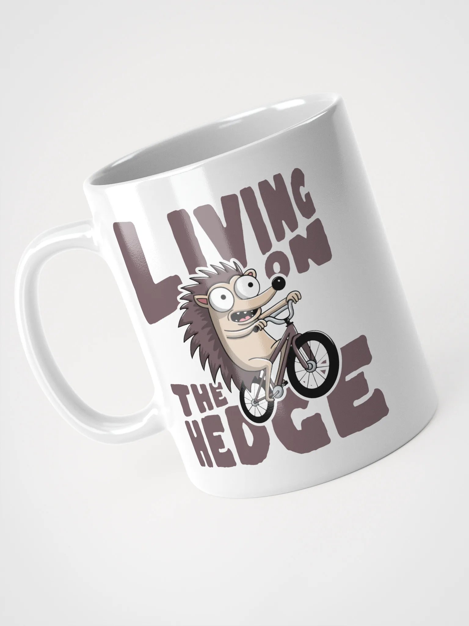 Living on the Hedge Funny Hedgehog Cycling mug – Cute Animal Pun mug for Bike Lovers product image (9)