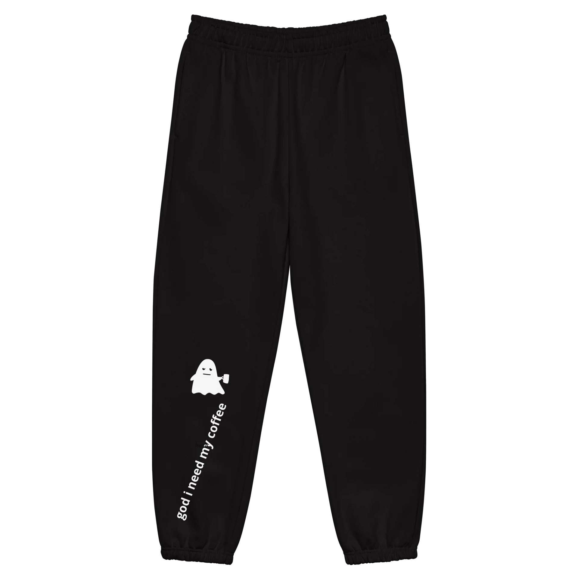 coffee ghost sweat pants black product image (1)