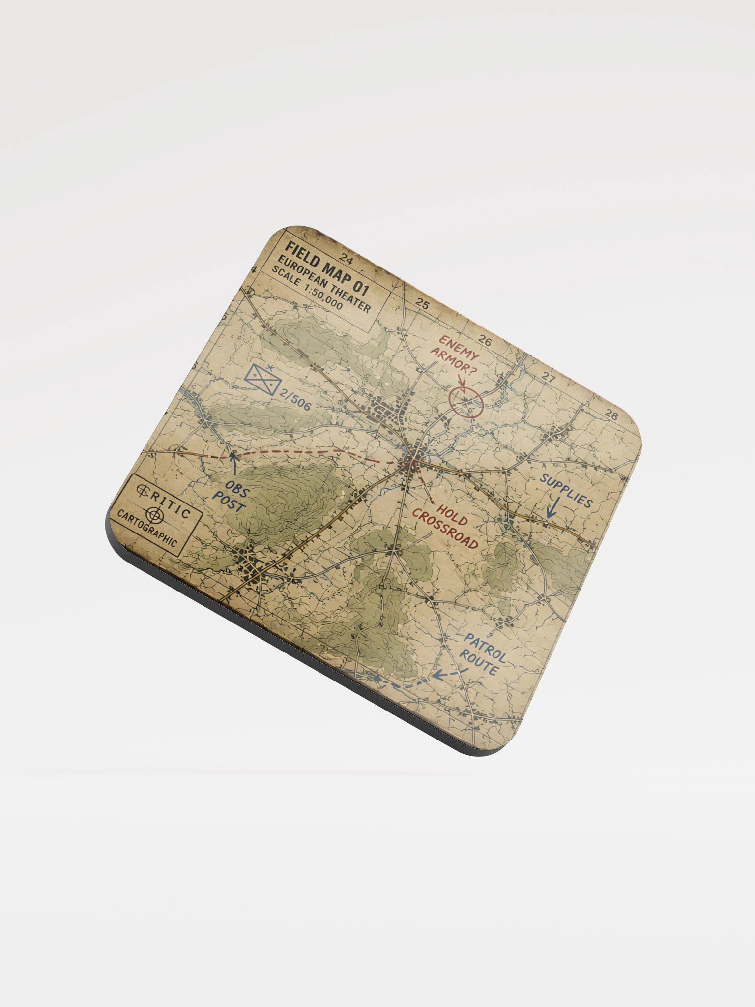 WWII Field Map – Tactical Coaster product image (1)