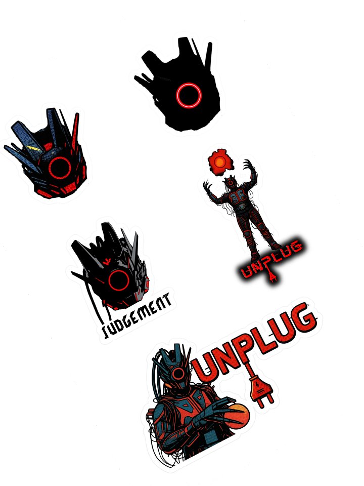 UNPLUG themed 5 Sticker sheet 1 product image (1)