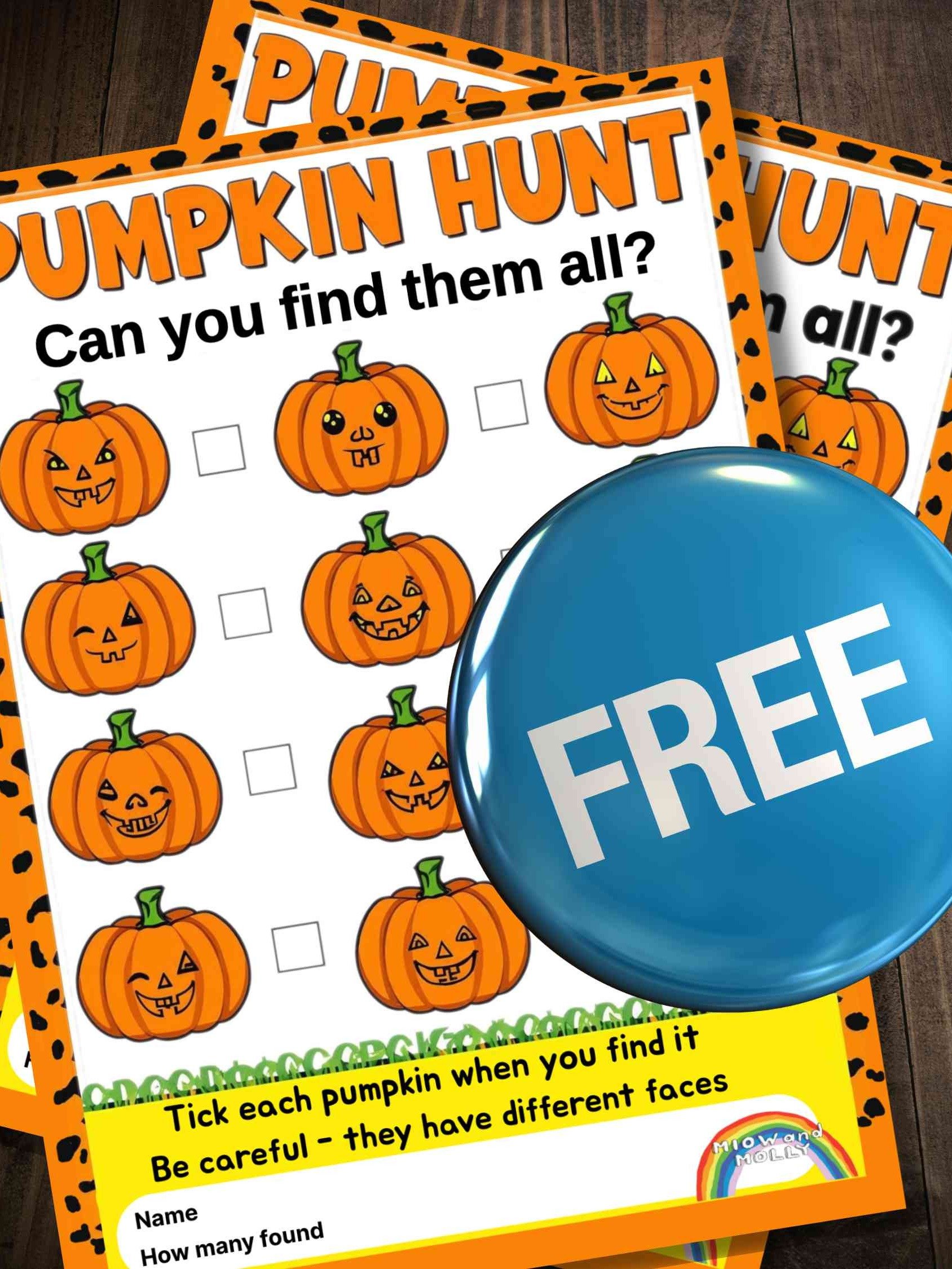 Printable Halloween Pumpkin Hunt Game for Kids – Fun Party Activity product image (1)