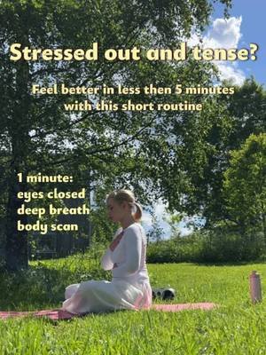 Some days stress is holding its claws tight in your body, and all you really need is just a few minutes of letting the feeling speak. Checking in with our body and mind, and gently loosening up our chest and shoulders can do wonders for easing stress, making your breath flow a little easier.  I love doing long yoga sessions, really giving myself time to get to the root of the feeling. But for many of you that’s not really possible, with limited time or capacity, so here’s what I would do if I only had 5 minutes🧚🏼‍♀️ #yoga #yogateacher #anxiety #stress 