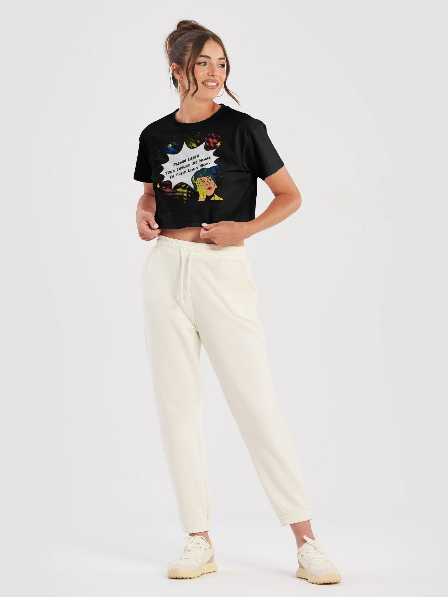 Please Leave Your Issues At Home In Their Long Box Crop Top product image (6)