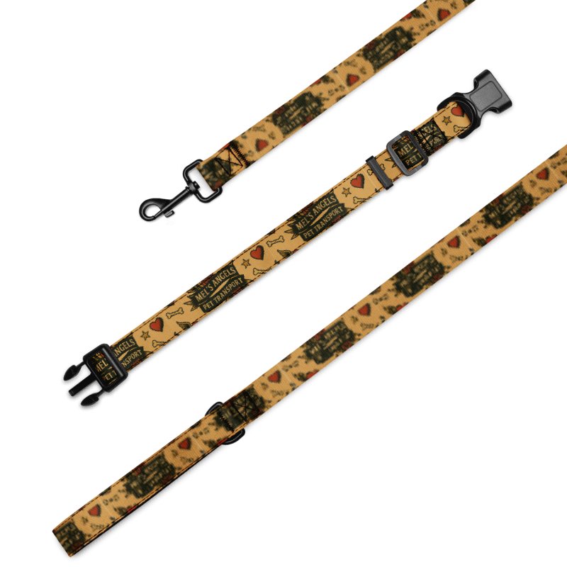 Mels Angels Pet Transport Dog Collar & Leash Set – Vintage Tattoo Flash Biker Style, Adjustable & Durable product image (15)