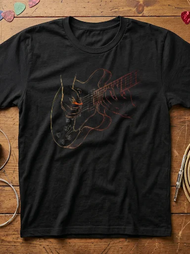 In the Strings 335 - Electric Guitar Line Art T-Shirt | Gift for Guitar Players product image (1)