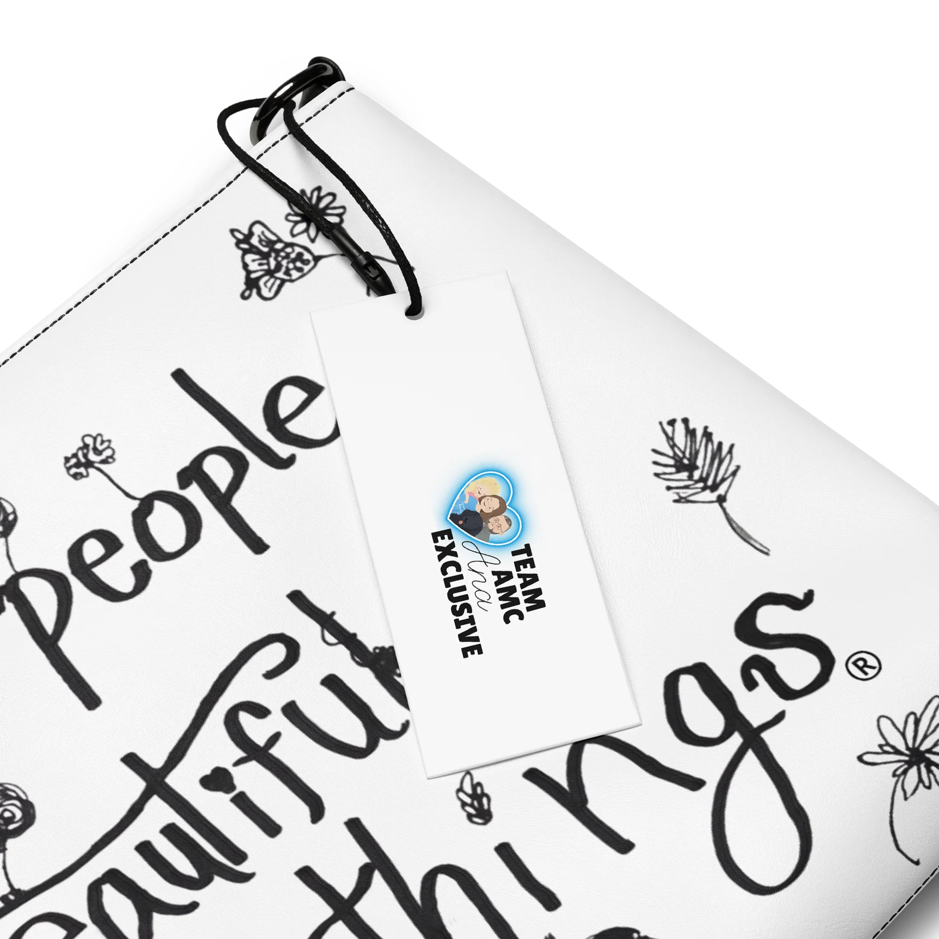 Ana's Wildflowers Crossbody HANDBAG (B&W) product image (4)