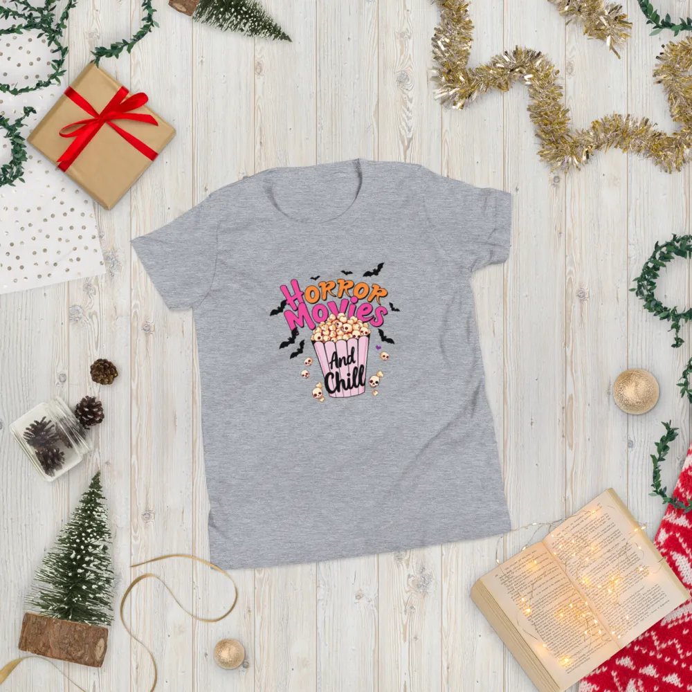 Horror Movies and Chill Popcorn Youth T-shirt product image (5)