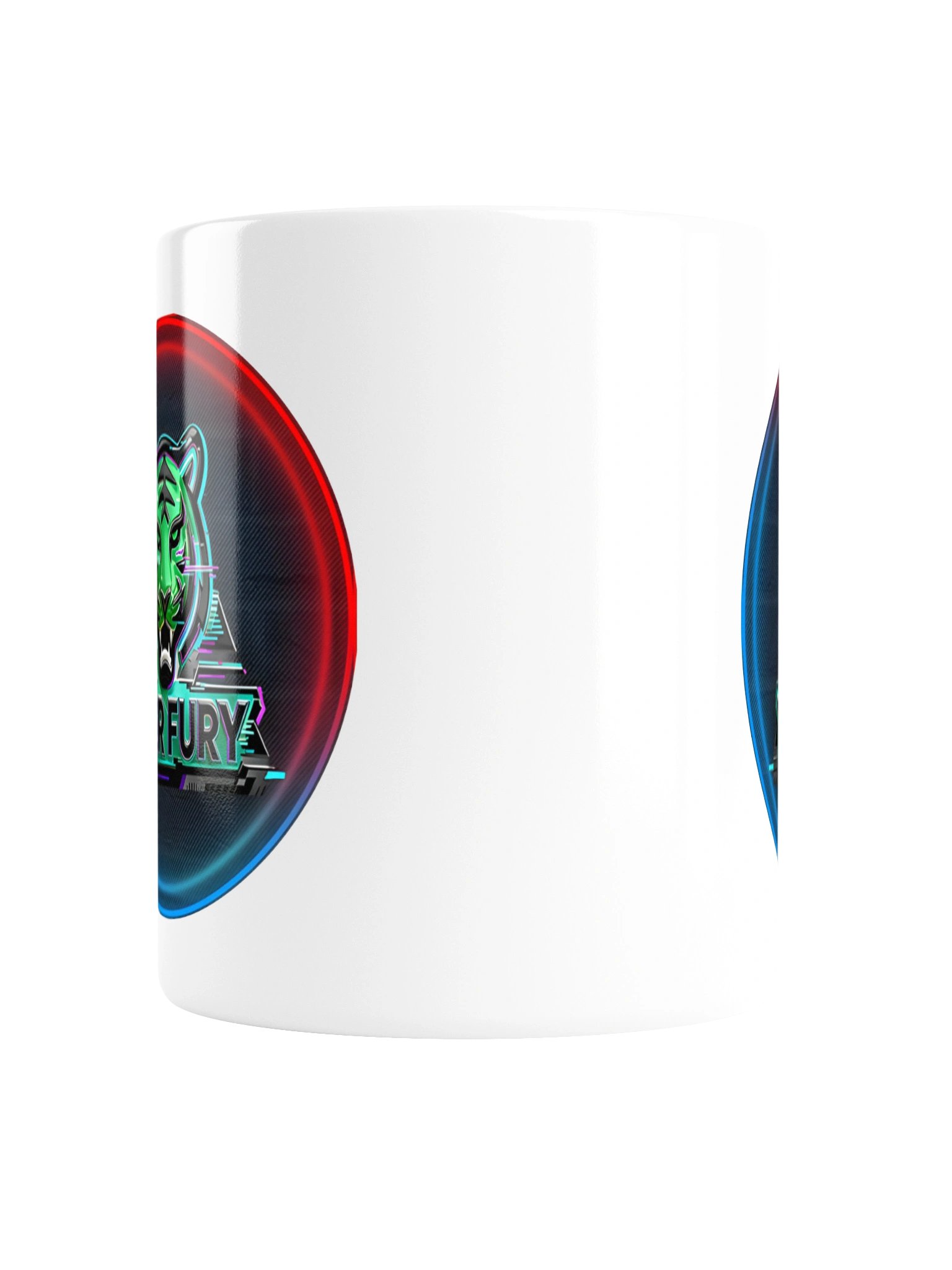 Tiger Fury Neon Esports White Glossy Mug product image (6)