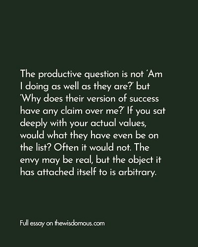 The comparison is rarely about them. It is about an unresolved feeling about where you are in relation to where you thought y...