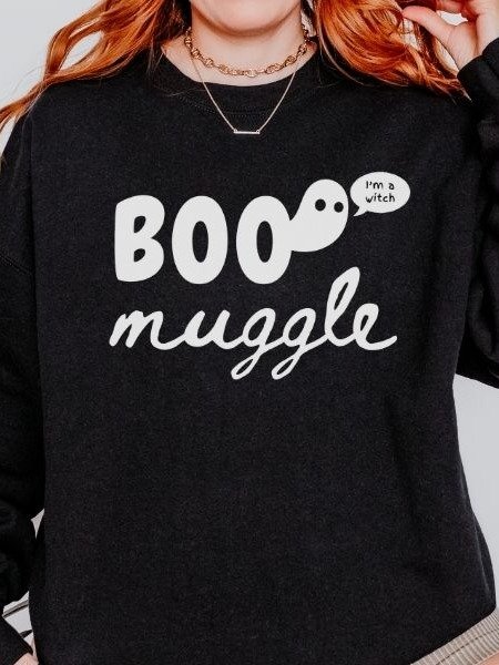 Boo Magical Halloween Fall Minimalist Sweatshirt product image (6)
