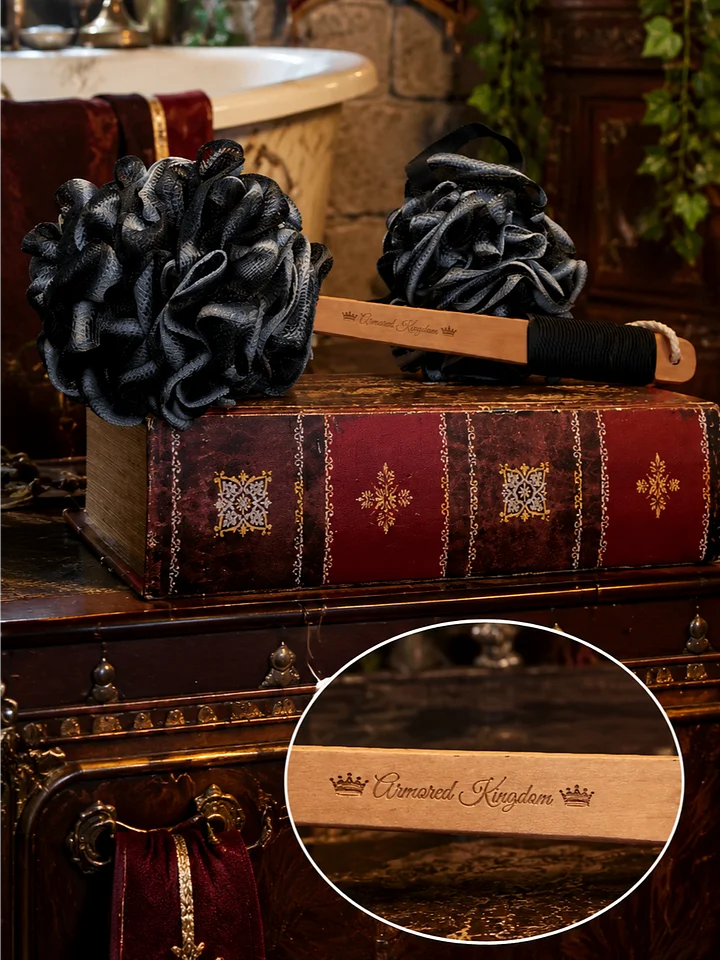 The Armored Kingdom Engraved Royal Bath Loofah Set-Signature Edition-Gentle Exfoliation-Durable product image (1)