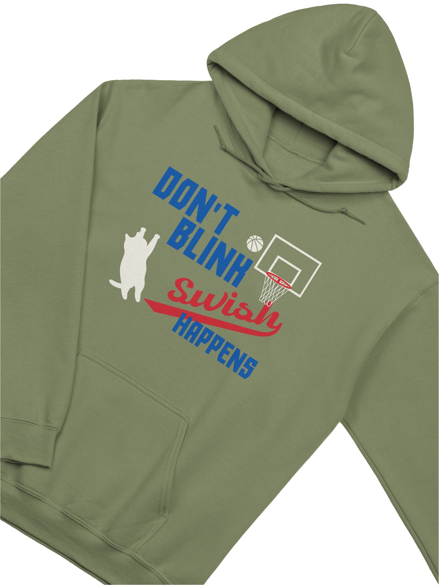 Basketball Cat (DON'T BLINK, Swish HAPPENS) - Unisex Adult Hoodie product image (3)
