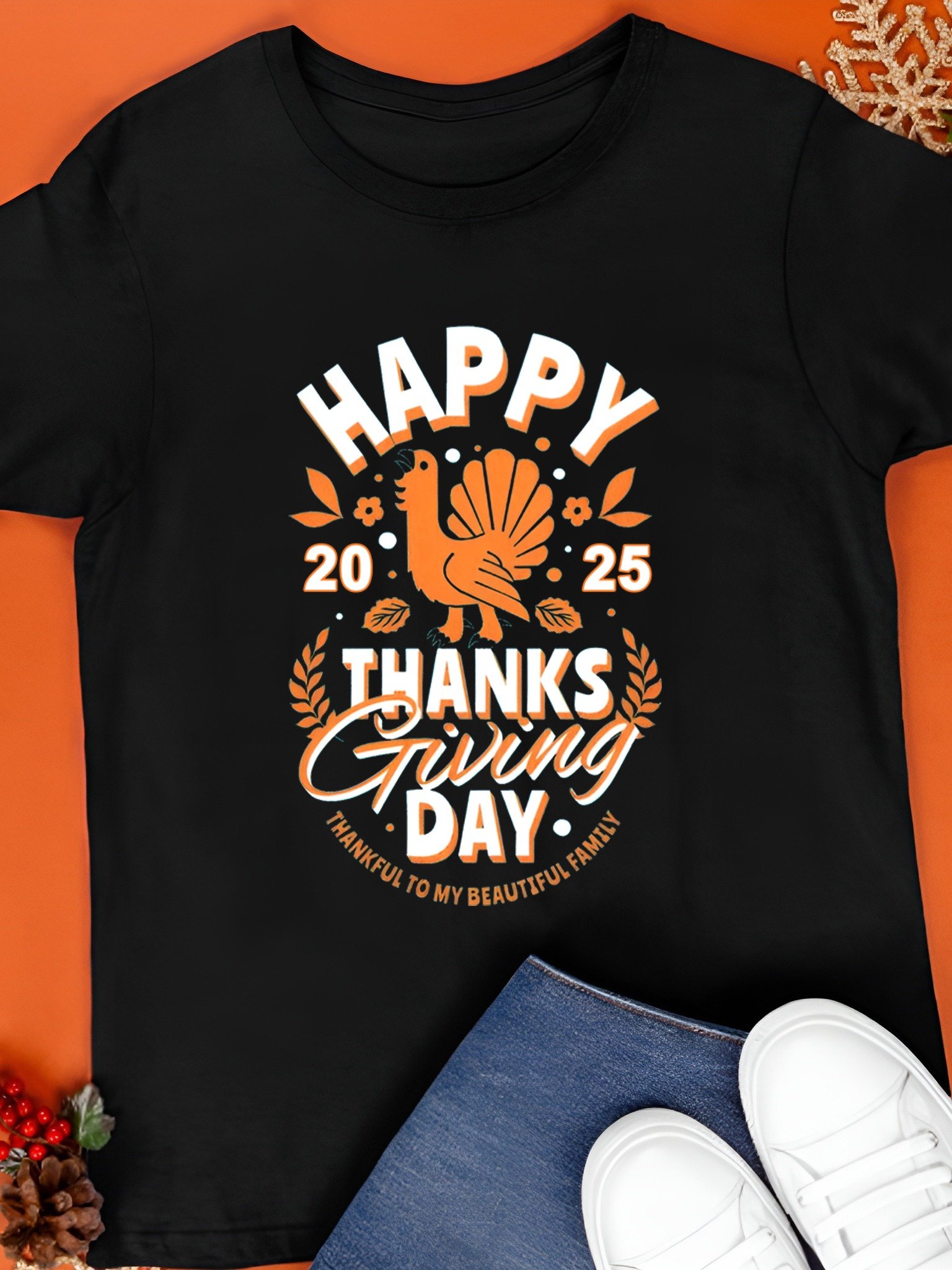 Happy Thanksgiving Day 2025 T-Shirt product image (1)