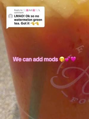Replying to @🫧🌸Ash🌸🫧 I asked for extraa #watermelon flavor 🍉💕🌸 && it was better 🥰 when I go back next time I'm gonna add one more modification. Probably either add like lemon 🍋 and or agave or something If they have it 🫧 I see the potential lol 🩷🥹#irl #mods #summerdrink #greentea 💚🍵🌷🩷💕✨