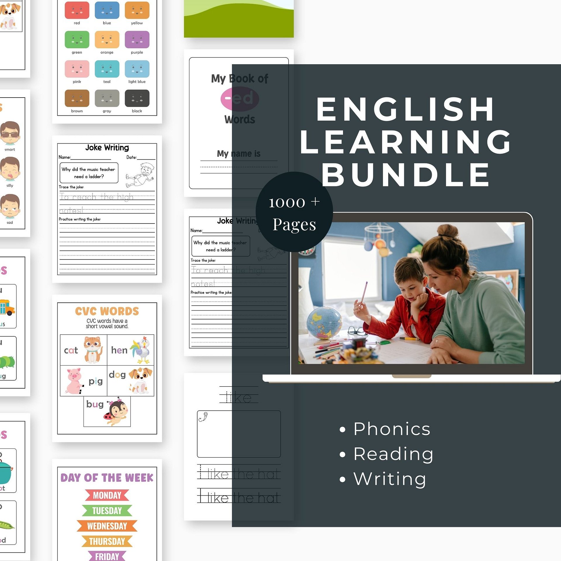 English Learning Bundle – 1000+ Pages of Worksheets & Activities (Suitable for 4-6 Years) product image (2)