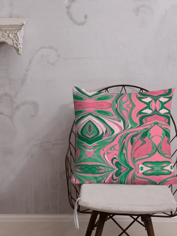 Pink & Green Painted Premium Accent Pillow product image (10)