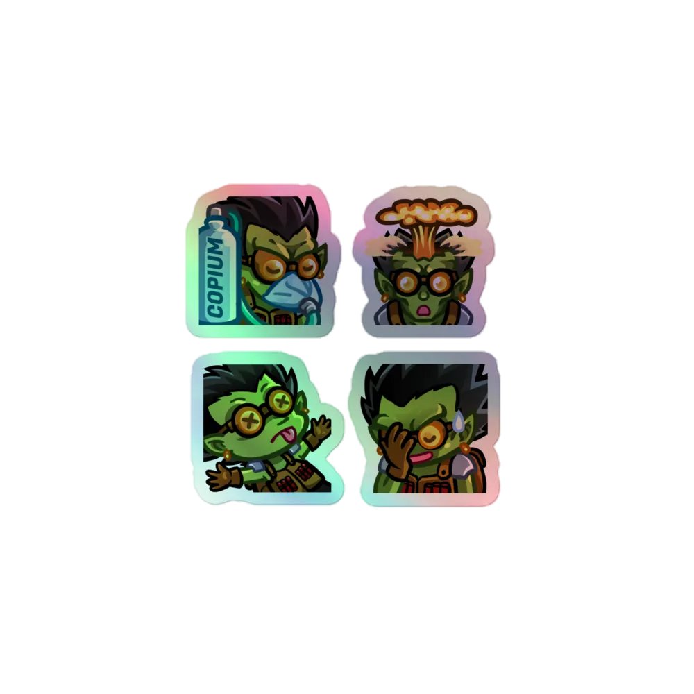 Goblin Emote Holographic Sticker Set B product image (1)