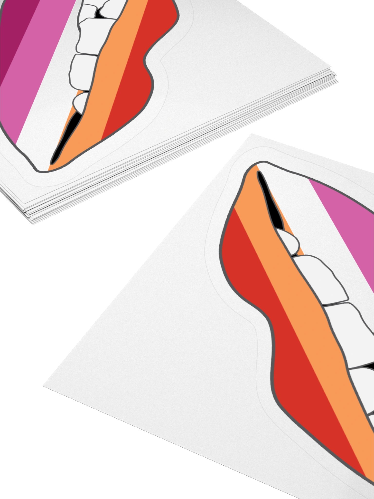 Lesbian Pride Flag Biting Lips Sticker product image (12)