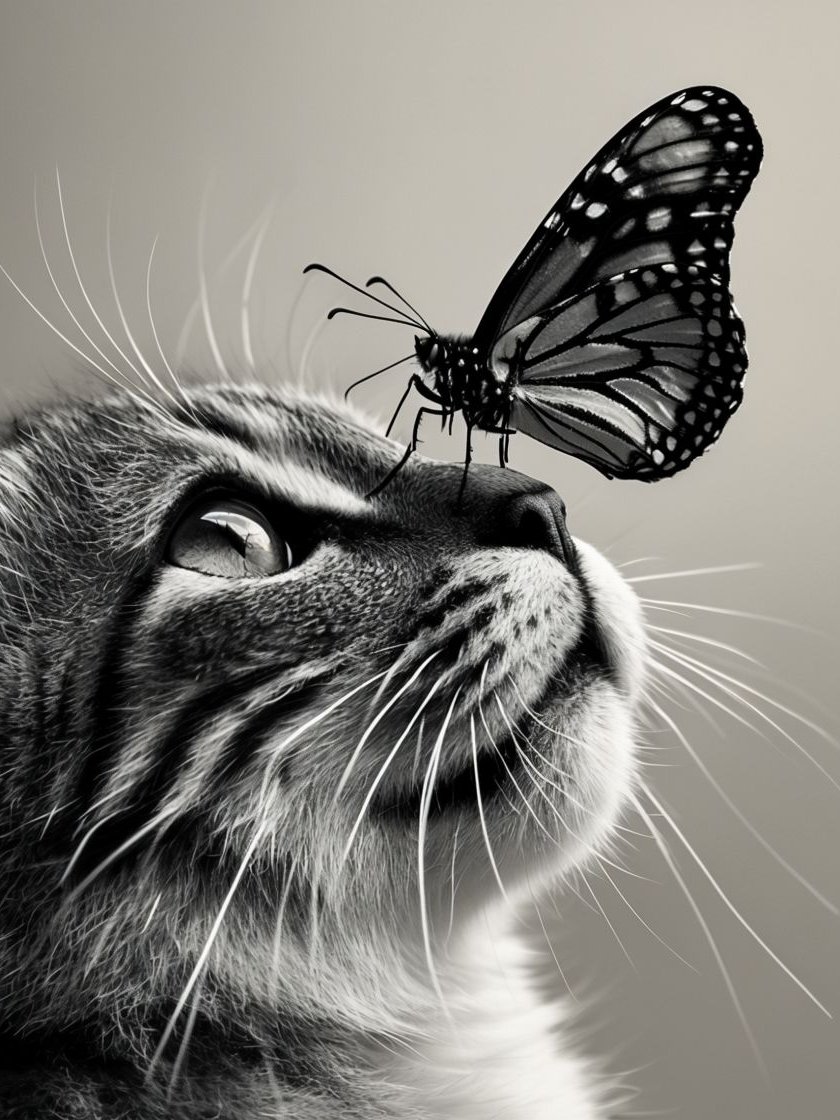 Whimsical Butterfly Cat Framed Poster product image (1)