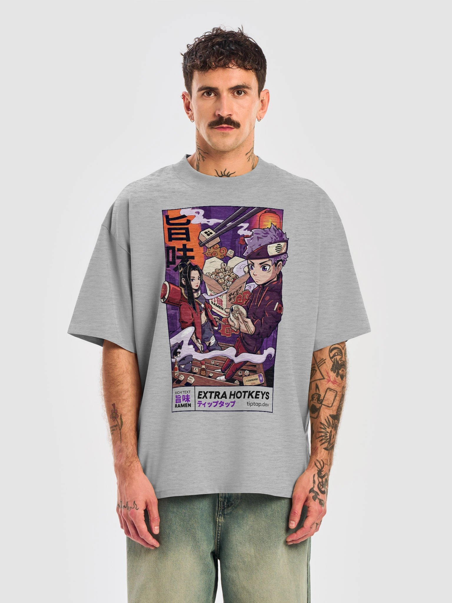 Rich Text Ramen T-Shirt – Oversized Fit product image (2)