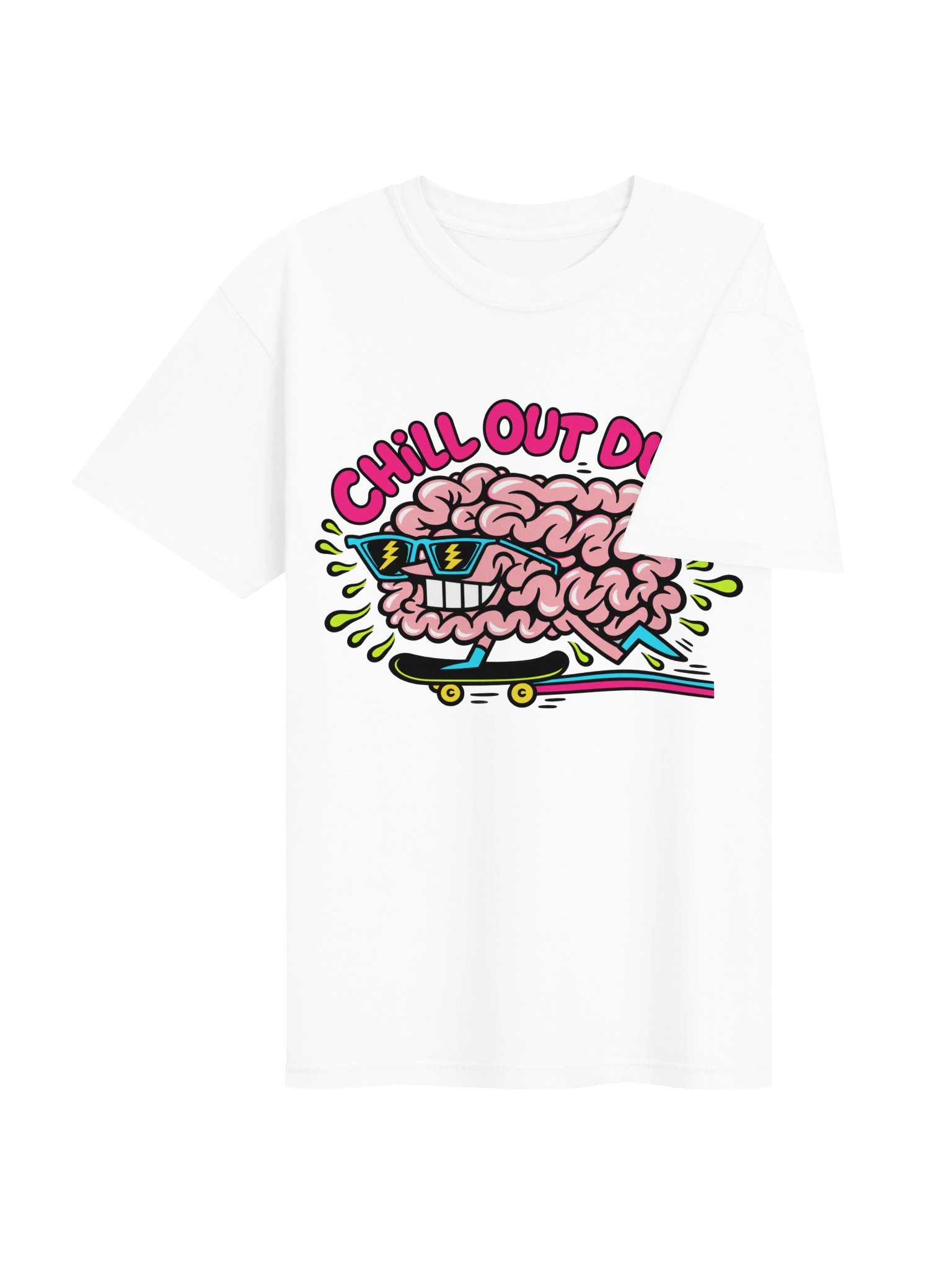 Chill Out Dude Pink Brain Skate Tee product image (4)
