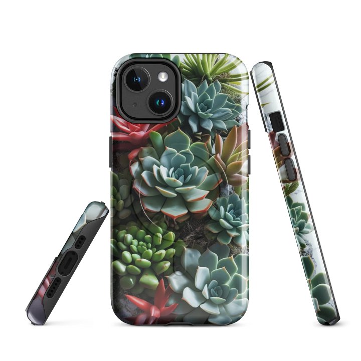 Marble Succulent Collection Tough Magnetic MagSafe® iPhone® 14, iPhone 15, iPhone 16, iPhone 17, Pro, Pro Max, Plus Cases. product image (1)