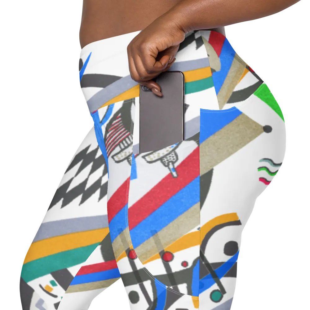 Abstract Lithographic Pattern Design Leggings with pockets - V4 product image (12)