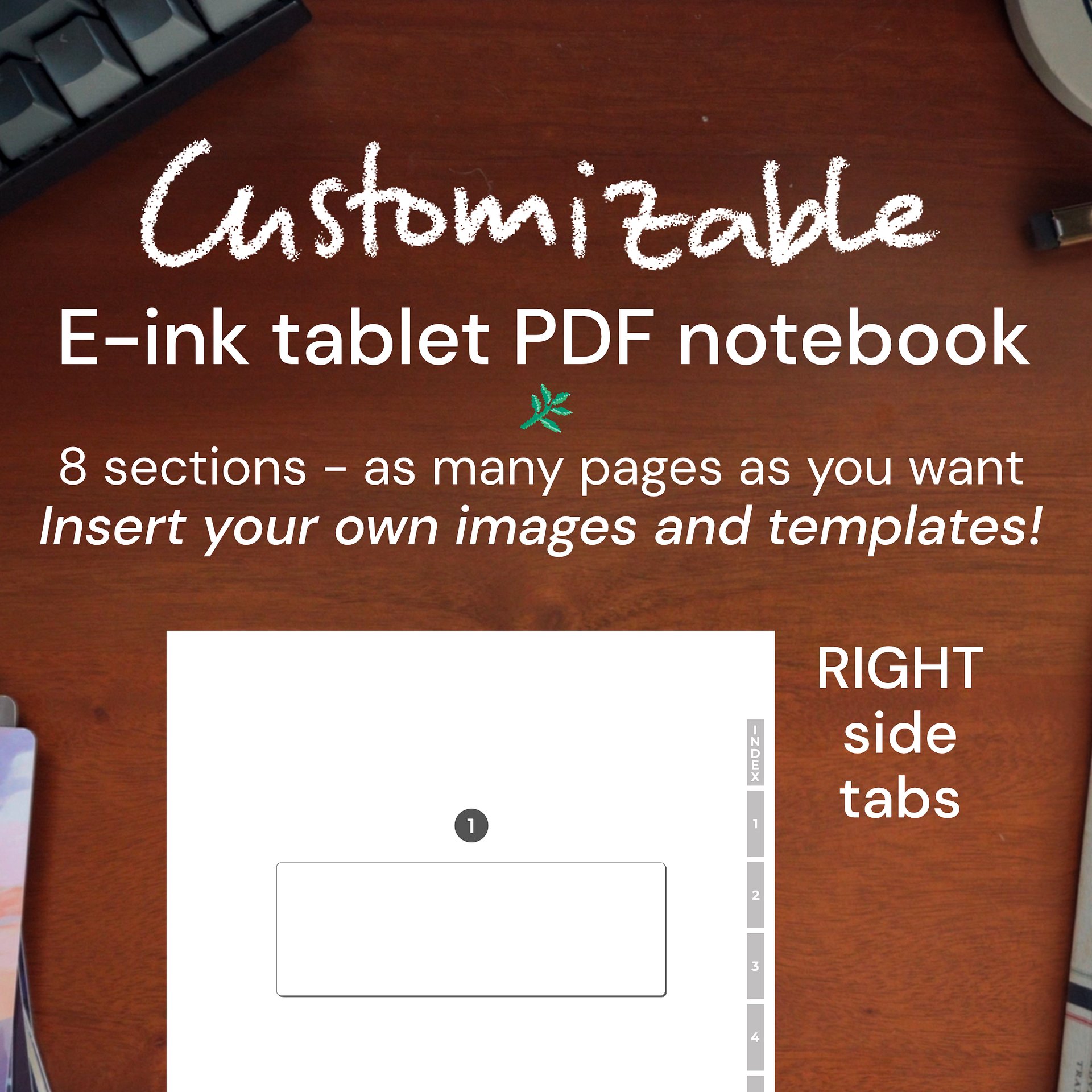 Custom eink notebook - RIGHT tabs product image (1)