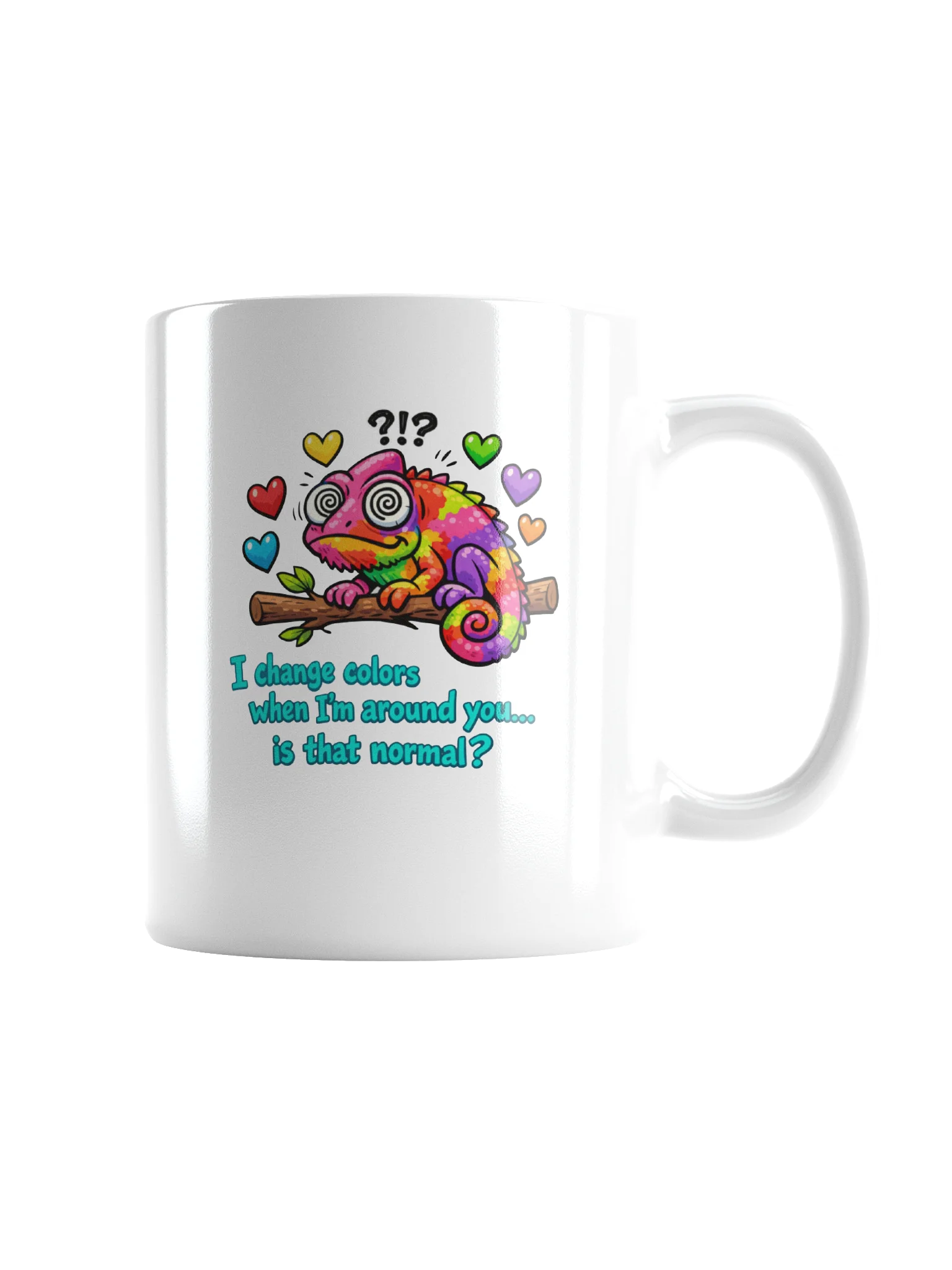 Chameleon Valentine Mug 11oz - "I Change Colors When I'm Around You" Funny Love Gift - Cute Romantic Coffee Mug for Boyfriend Girlfriend Wife Husband - Anniversary Birthday Present product image (2)