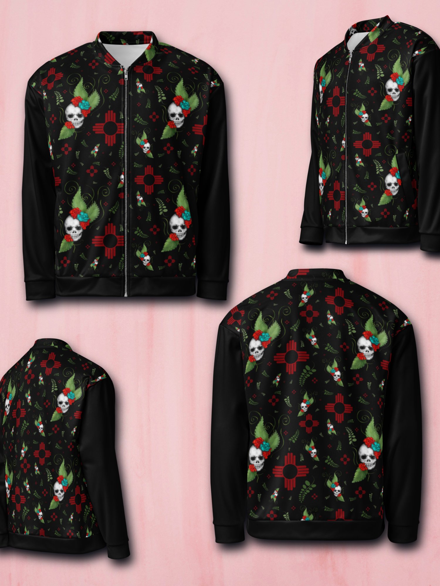 Floral Skulls Zia Bomber Jacket product image (5)