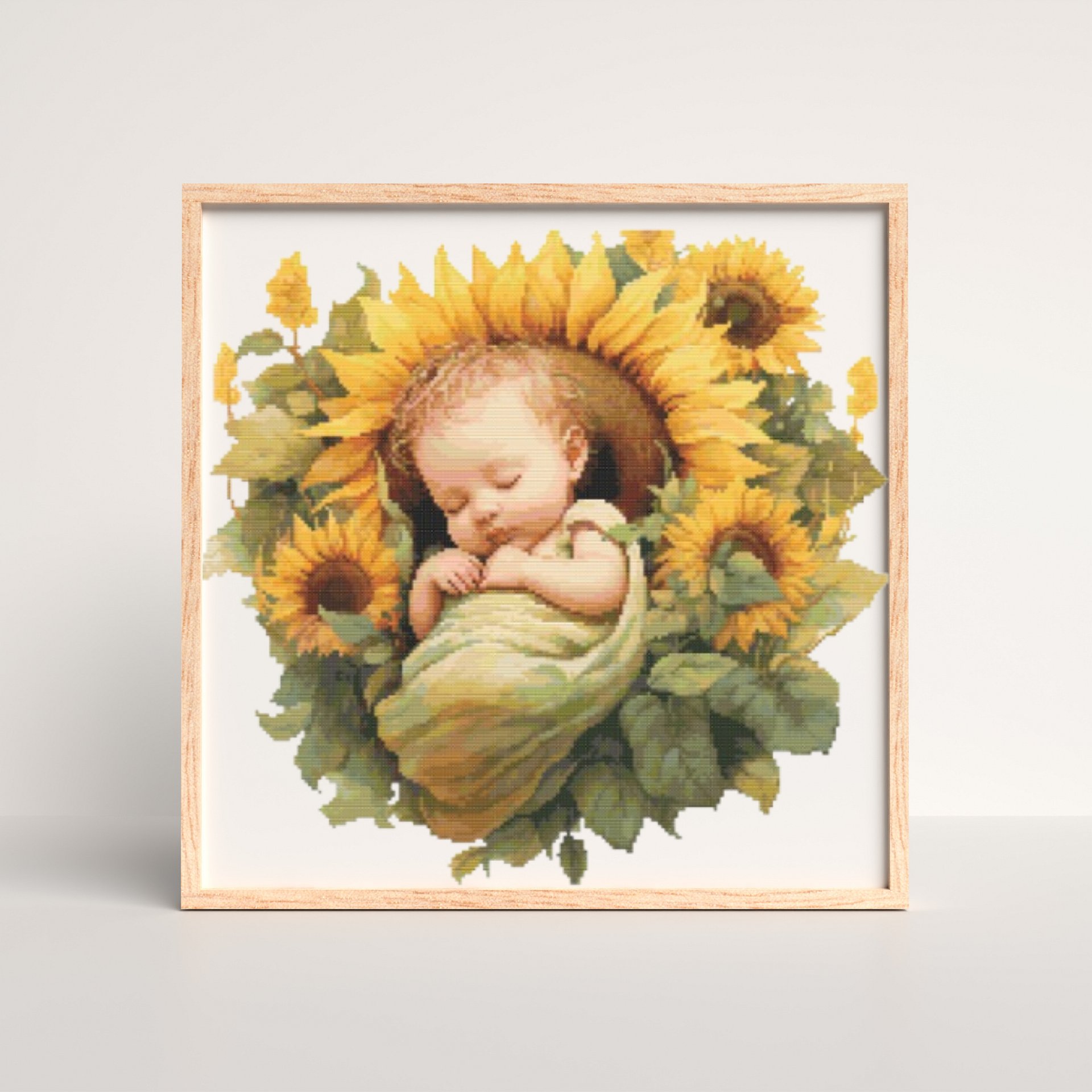 Baby Sunflower Angel Cross Stitch Pattern product image (5)