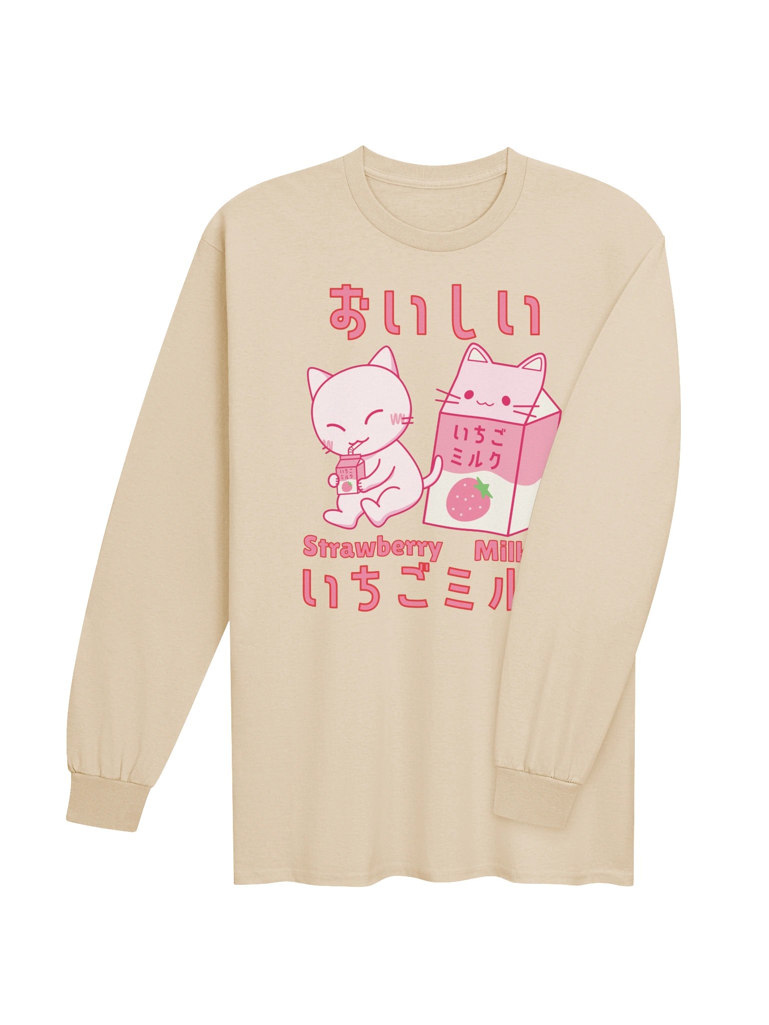Strawberry Milk Cat - Unisex Adult Long Sleeve T-shirt product image (3)