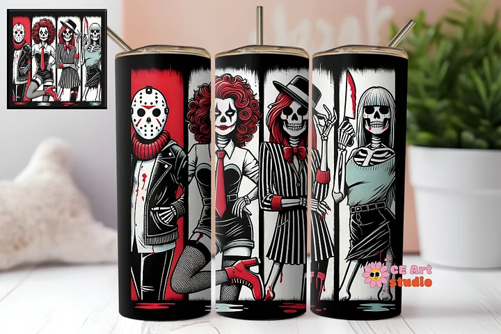 Sassy Skeleton Halloween Girls Tumbler Wrap PNG product image (1)